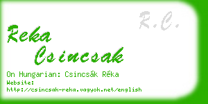 reka csincsak business card