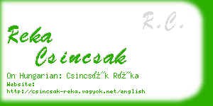 reka csincsak business card